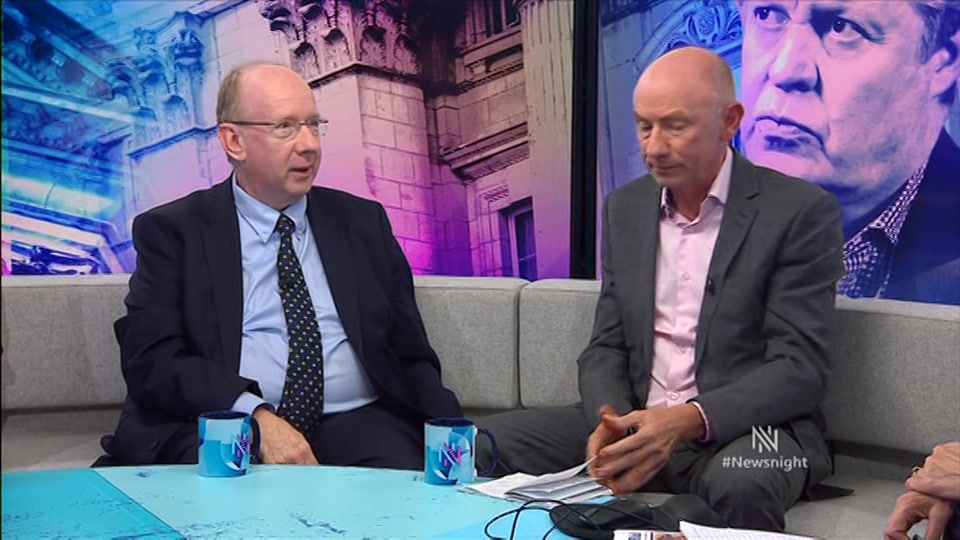 Broadcast still at 21m 30s. BBC Two, Newsnight, followed by Weather, 16 September 2026.