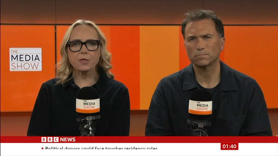 Broadcast still at 10m 30s. BBC News, The Media Show, 16 September 2026.