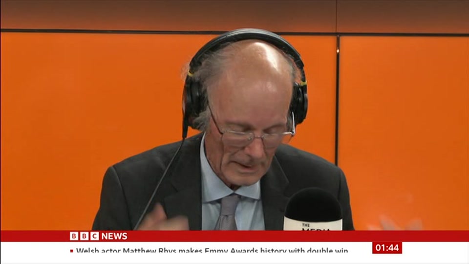 Broadcast still at 14m 30s. BBC News, The Media Show, 16 September 2026.