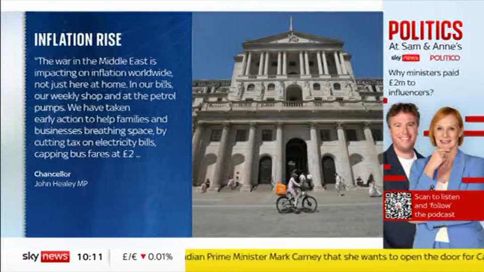 Still from Sky News at 11:00