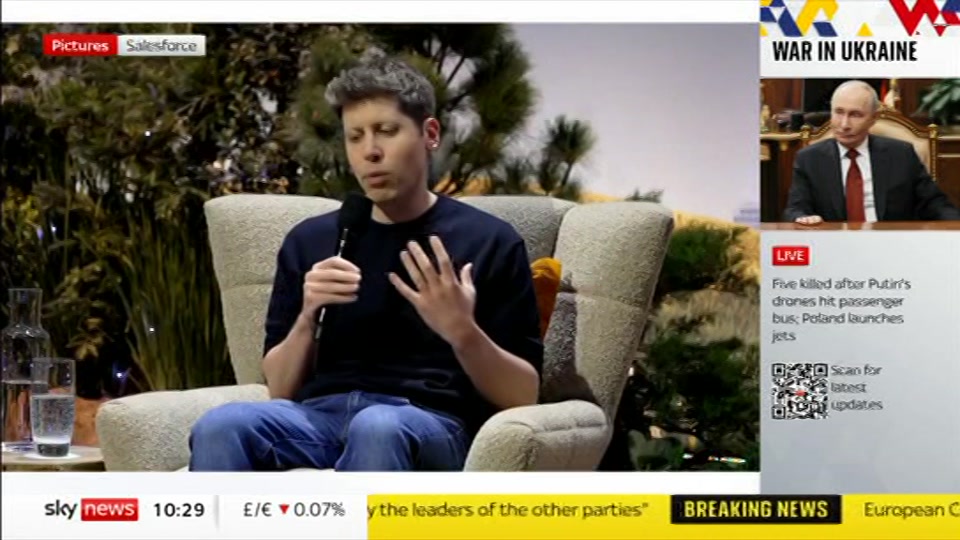 Broadcast still at 29m. Sky News, Sky News Today with Gareth Barlow, 16 September 2026.