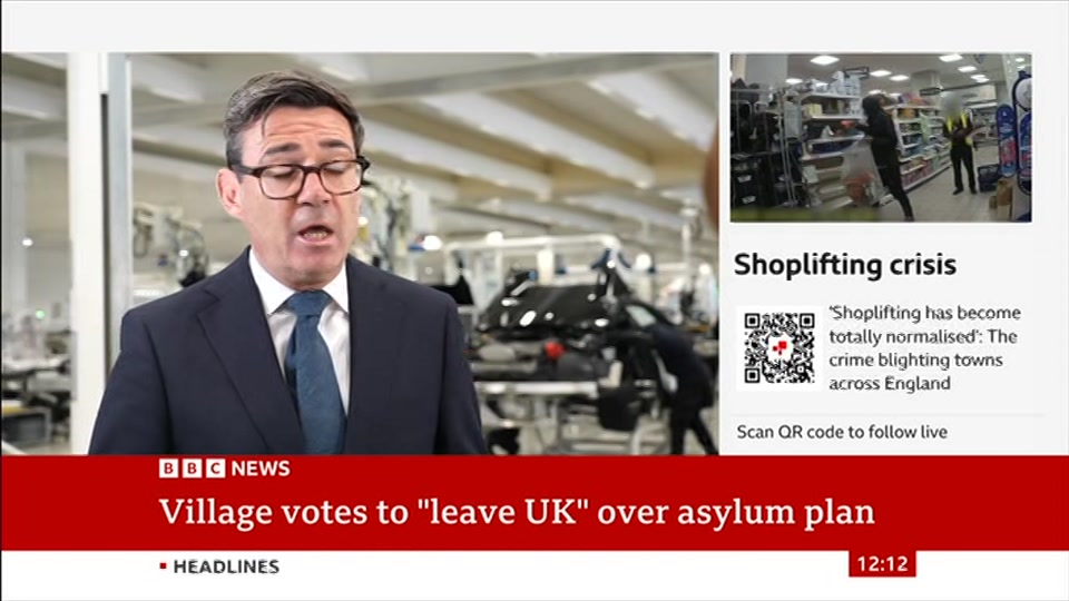 Broadcast still at 12m 30s. BBC News, BBC News Now, 16 September 2026.