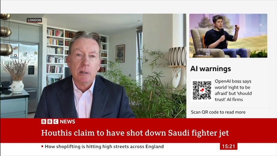 Broadcast still at 21m 30s. BBC News, Verified Live, 16 September 2026.