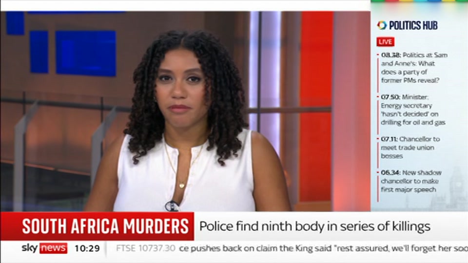 Broadcast still at 29m. Sky News, Sky News Today with Gareth Barlow, 17 September 2026.