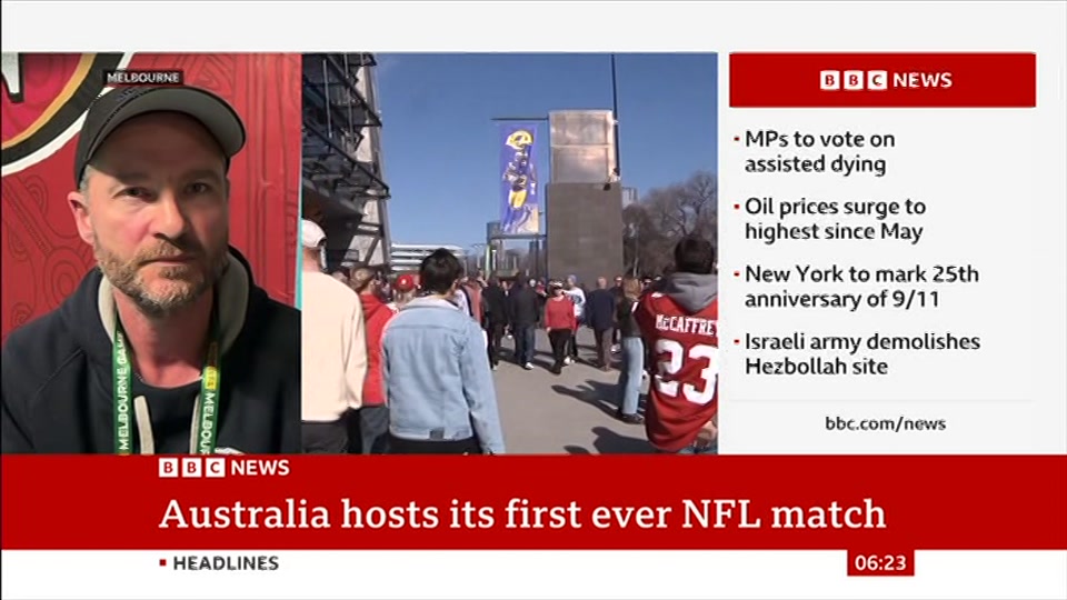 Broadcast still at 23m 30s. BBC News, 11 September 2026.