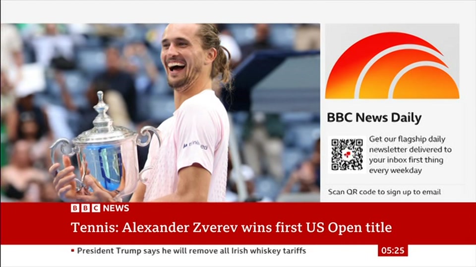 Broadcast still at 25m. BBC News, 14 September 2026.