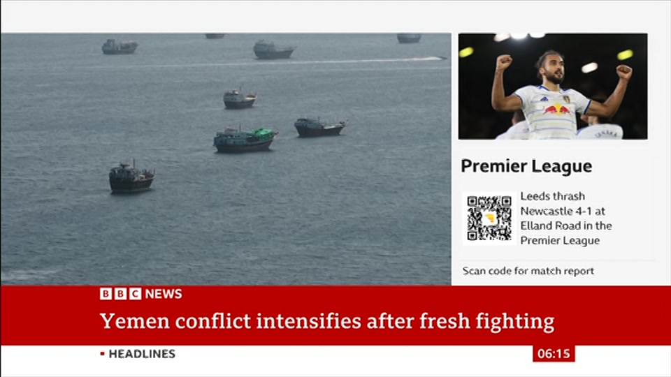 Broadcast still at 15m. BBC News, 15 September 2026.
