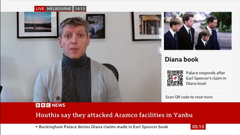 Broadcast still at 13m 30s. BBC News, 17 September 2026.