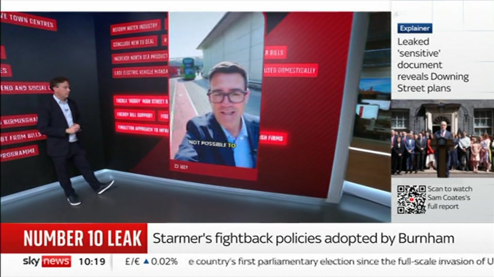 Broadcast still at 19m. Sky News, Sky News Today with Sam Washington, 18 September 2026.