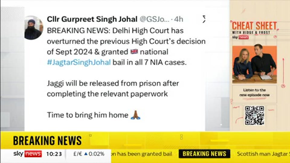 Broadcast still at 23m 30s. Sky News, Sky News Today with Sam Washington, 18 September 2026.