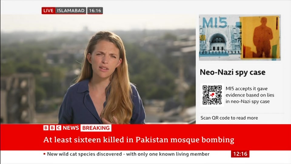 Broadcast still at 16m. BBC News, BBC News Now, 18 September 2026.
