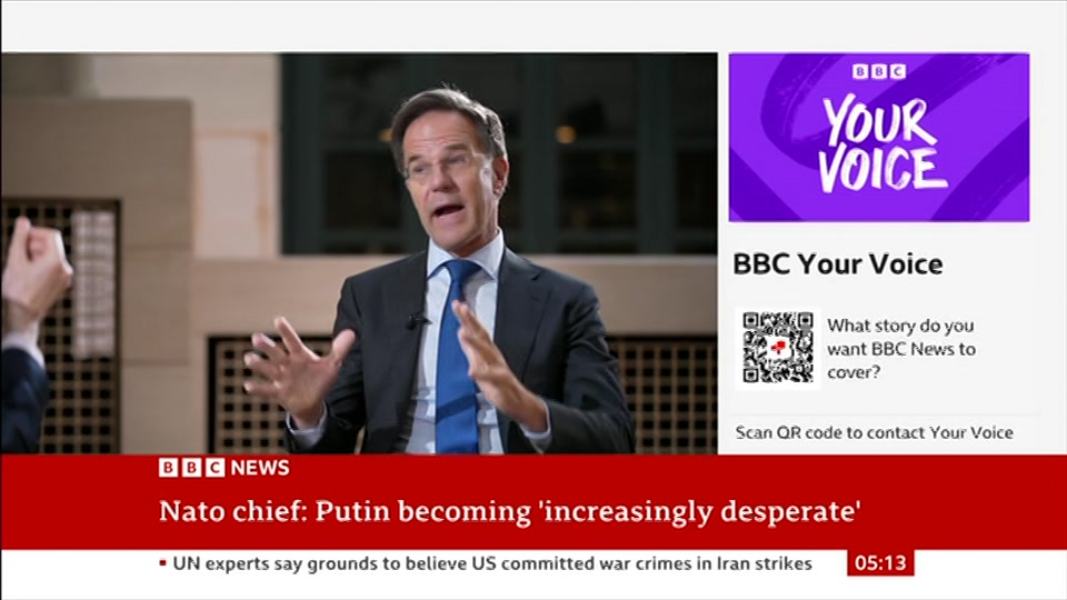 Still from BBC News at 13:00