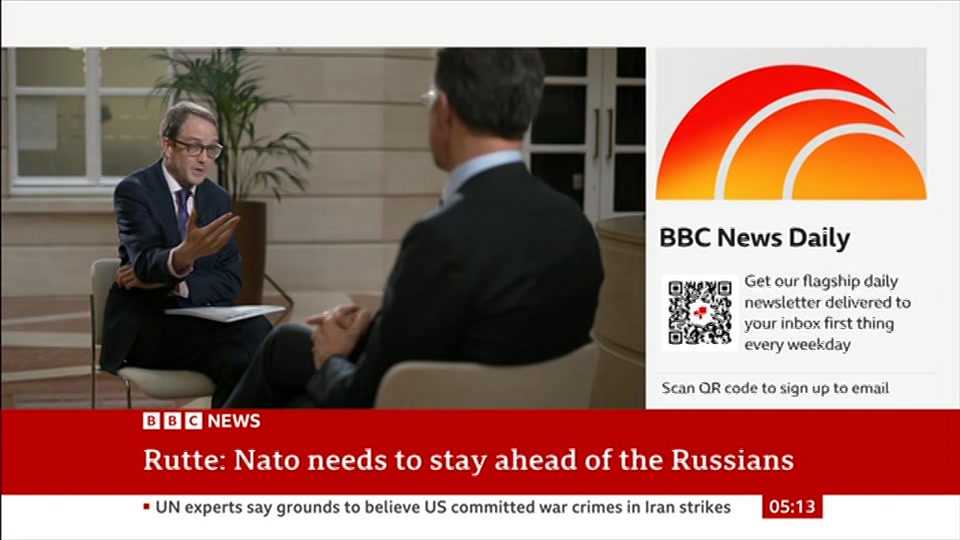 Broadcast still at 13m 30s. BBC News, 18 September 2026.