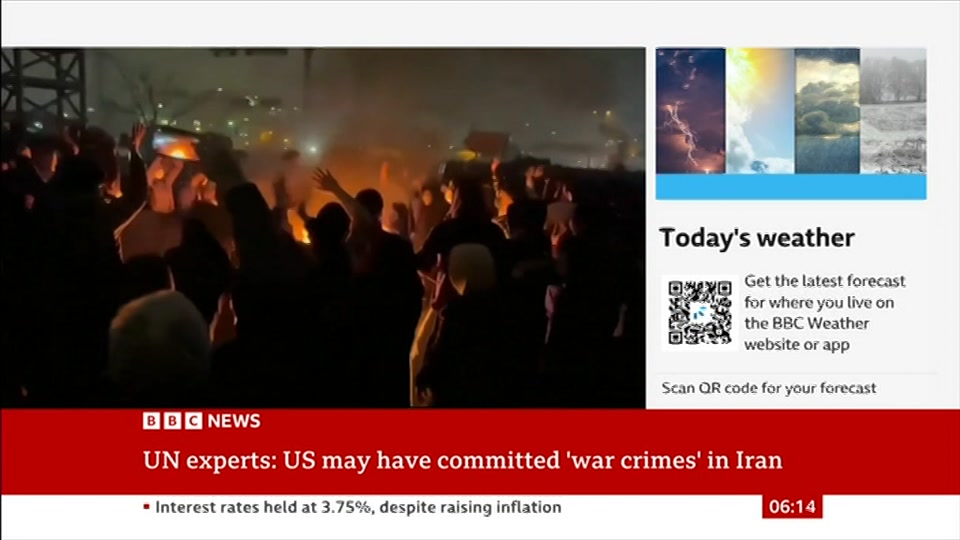 Broadcast still at 14m. BBC News, 18 September 2026.