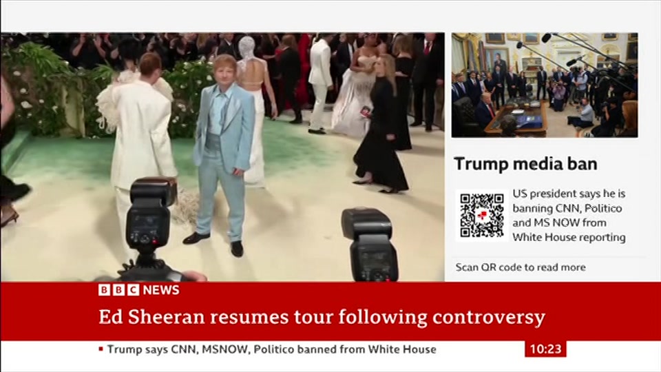 Broadcast still at 23m 30s. BBC News, 19 September 2026.