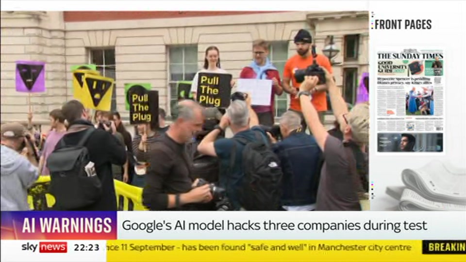 Still from Sky News at 23:30