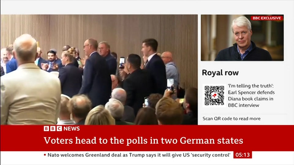 Still from BBC News at 13:00