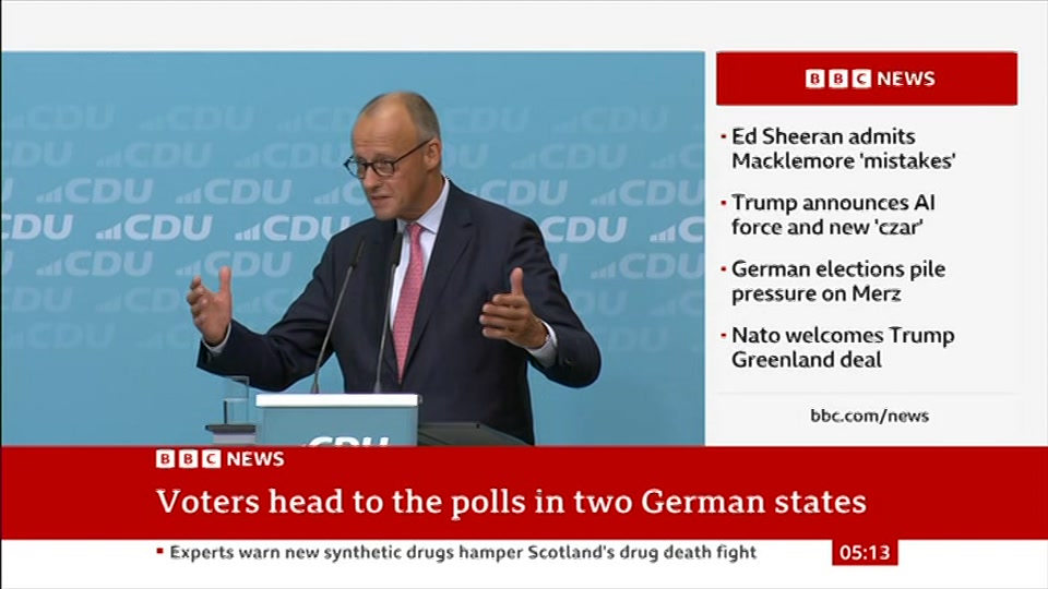 Still from BBC News at 13:30