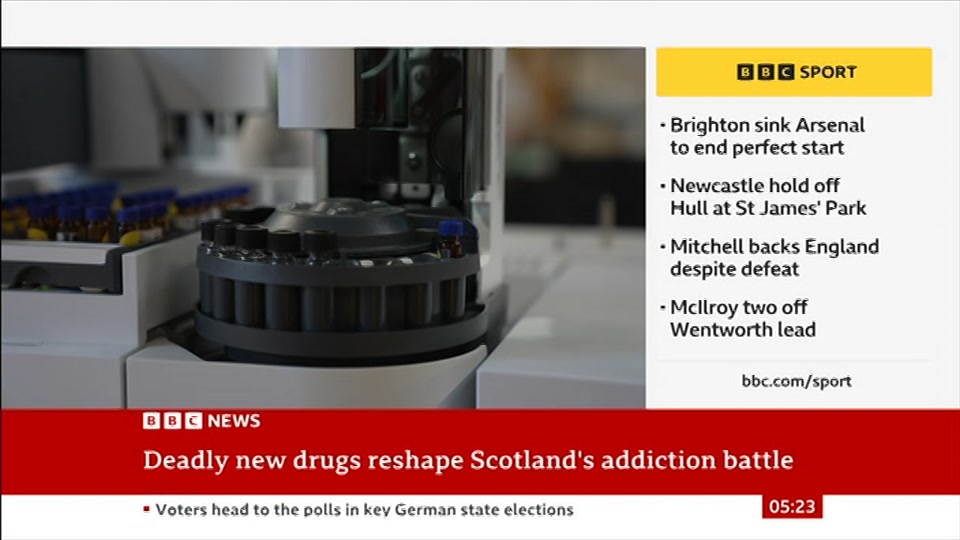 Still from BBC News at 23:00