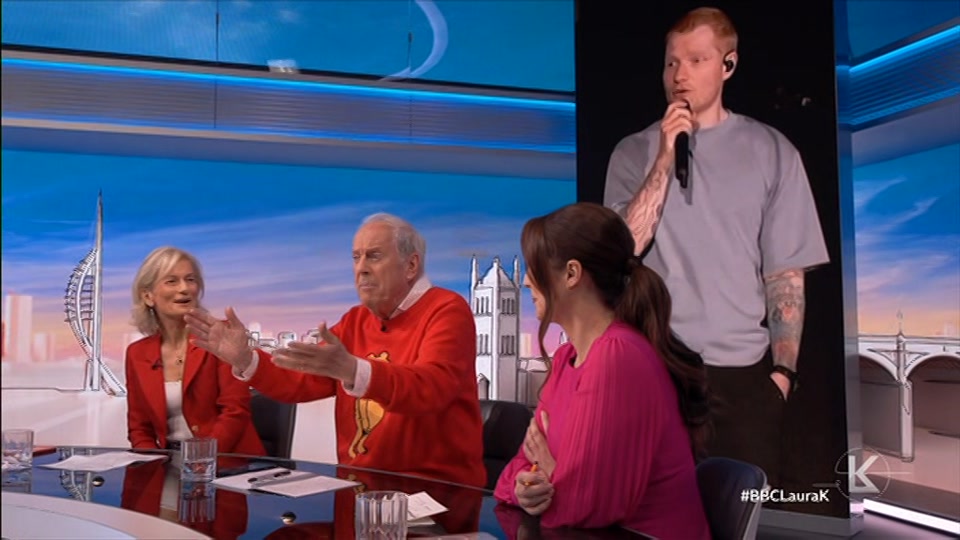 Broadcast still at 54m 30s. BBC One, Sunday with Laura Kuenssberg, 20 September 2026.