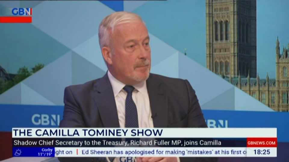 Broadcast still at 25m. GB News, New: The Camilla Tominey Show..., 20 September 2026.
