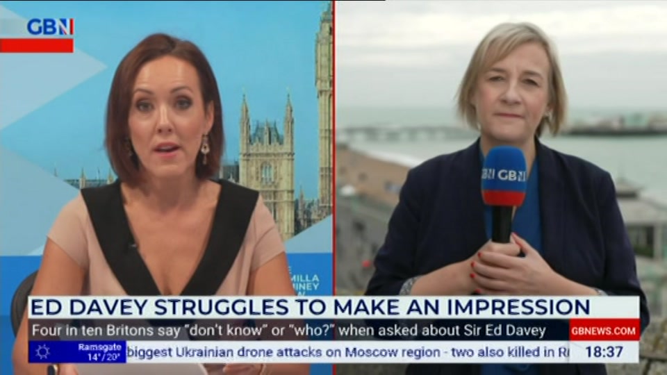Broadcast still at 37m. GB News, New: The Camilla Tominey Show..., 20 September 2026.