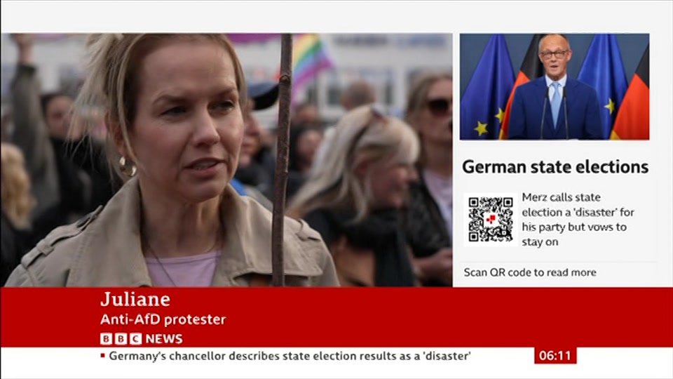 Broadcast still at 11m 30s. BBC News, 21 September 2026.