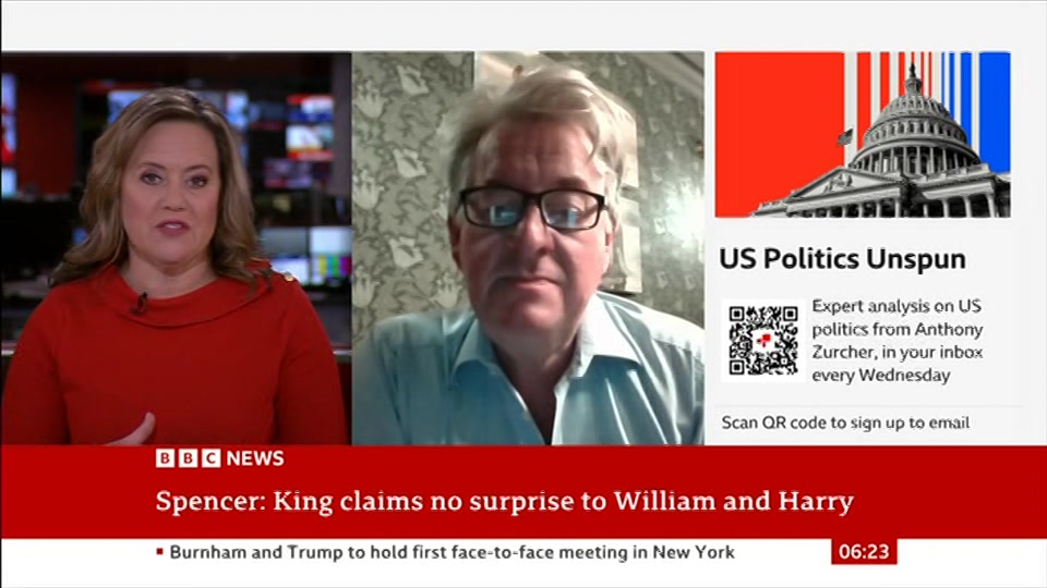 Broadcast still at 23m. BBC News, 21 September 2026.