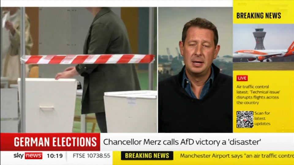 Broadcast still at 19m. Sky News, Sky News Today with Gareth Barlow, 21 September 2026.