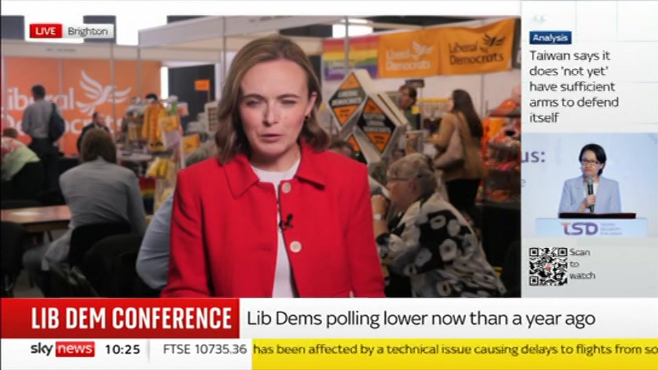 Broadcast still at 25m 30s. Sky News, Sky News Today with Gareth Barlow, 21 September 2026.