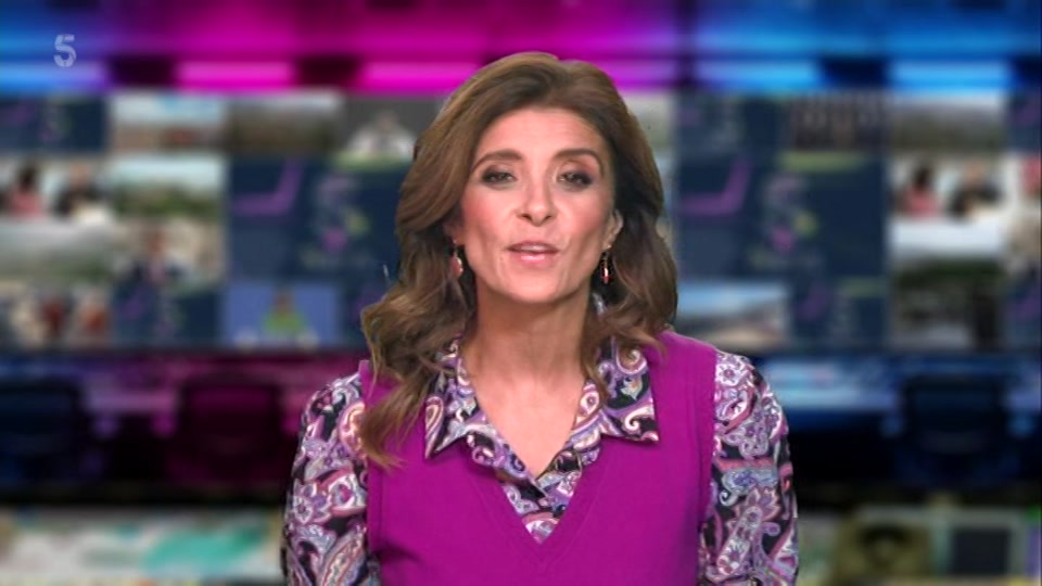 Broadcast still at 1m 30s. Channel 5, 5 News at Lunchtime, 21 September 2026.