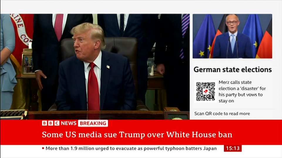 Still from BBC News at 13:30