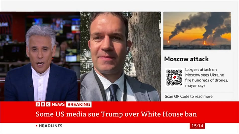 Broadcast still at 14m. BBC News, Verified Live, 21 September 2026.