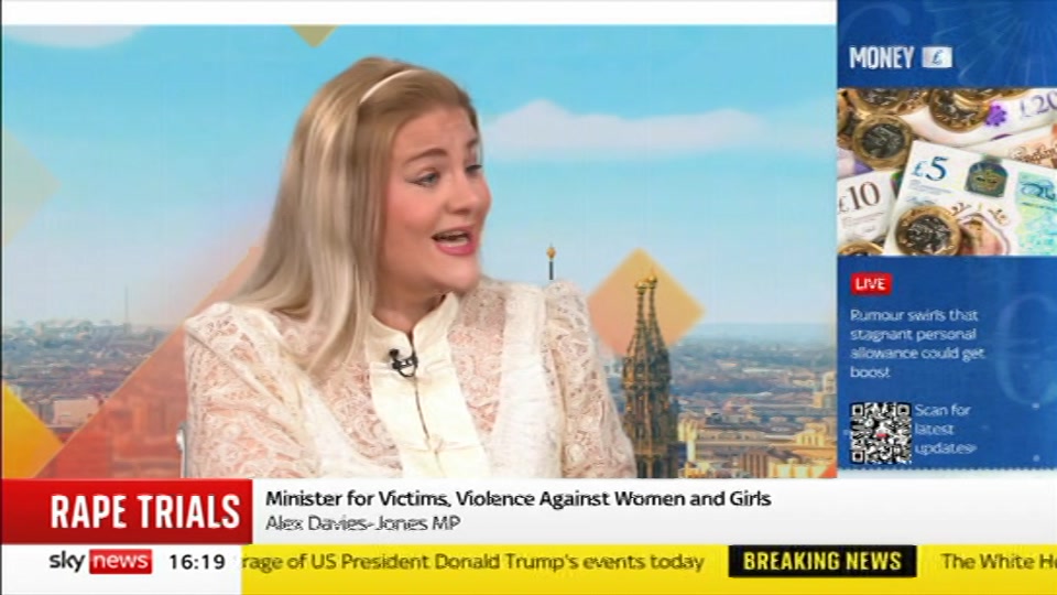 Broadcast still at 19m. Sky News, Sky News Today with Jayne Secker, 21 September 2026.