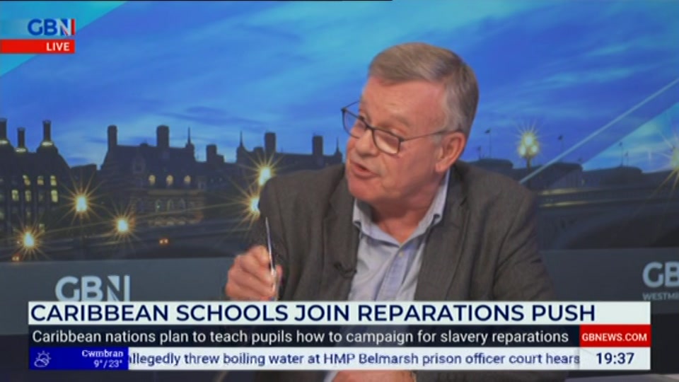 Broadcast still at 37m 30s. GB News, New: Farage, 21 September 2026.