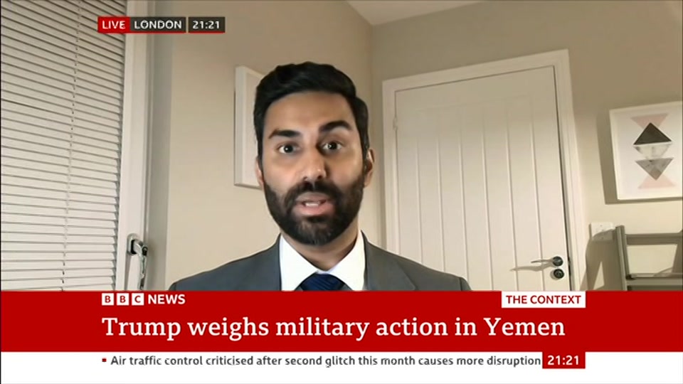 Broadcast still at 21m 30s. BBC News, The Context, 21 September 2026.