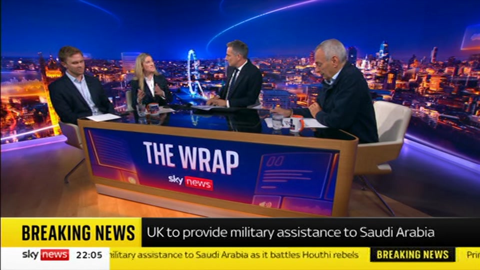 Broadcast still at 5m. Sky News, The Wrap With Anna Botting, 21 September 2026.