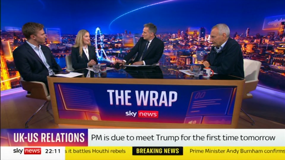 Broadcast still at 11m 30s. Sky News, The Wrap With Anna Botting, 21 September 2026.