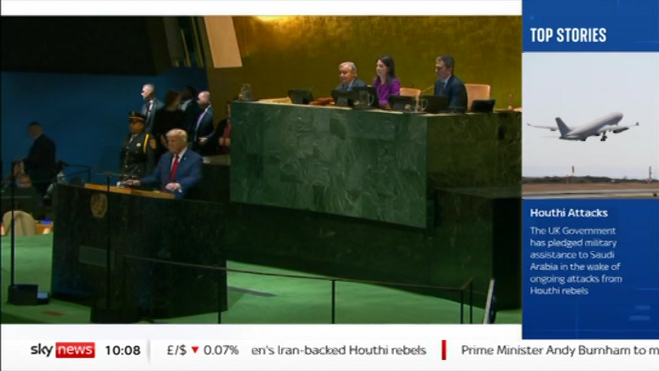 Broadcast still at 8m 30s. Sky News, Sky News Today with Gareth Barlow, 22 September 2026.