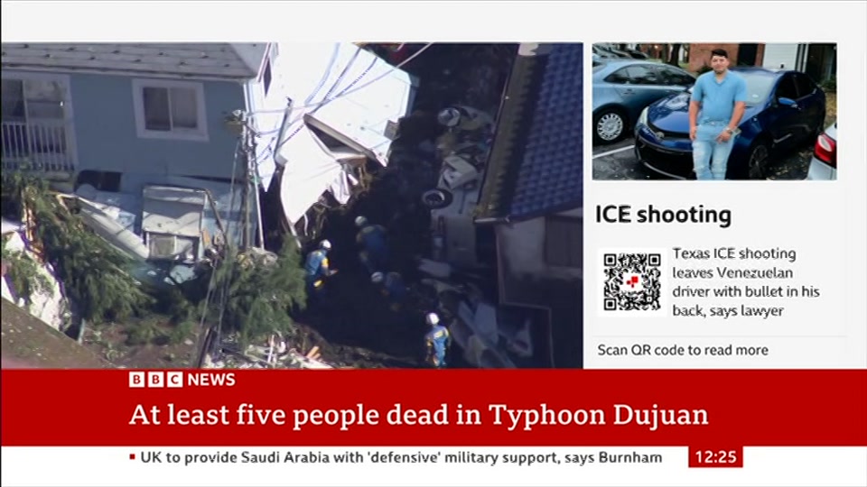 Broadcast still at 25m 30s. BBC News, BBC News Now, 22 September 2026.