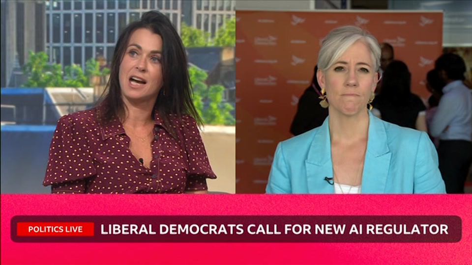 Broadcast still at 14m. BBC Two, Politics Live, 22 September 2026.