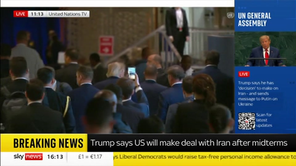 Still from Sky News at 13:30