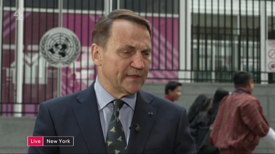 Broadcast still at 37m. Channel 4, Channel 4 News, 22 September 2026.