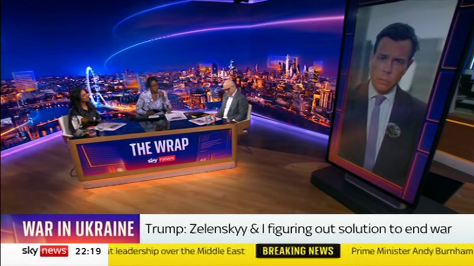 Broadcast still at 19m. Sky News, The Wrap With Anna Botting, 22 September 2026.