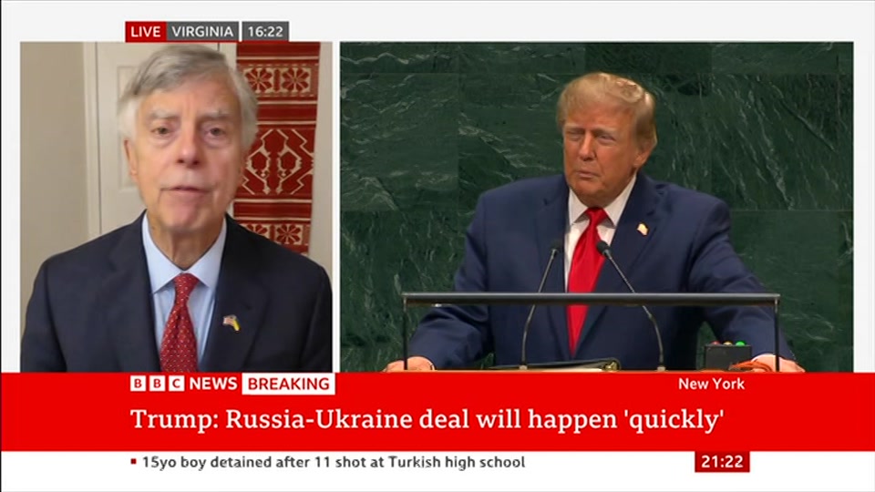 Broadcast still at 22m 30s. BBC News, The Context, 22 September 2026.