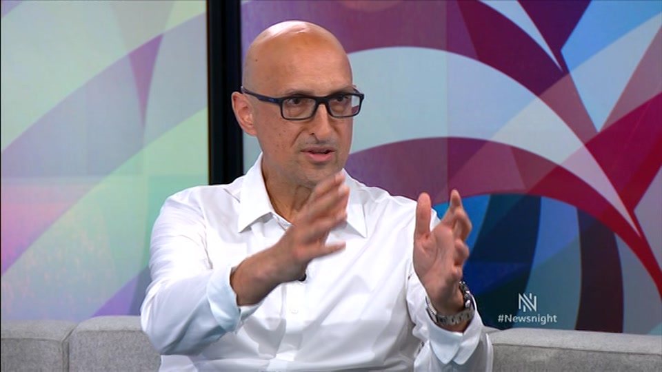 Broadcast still at 11m 30s. BBC Two, Newsnight, followed by Weather, 22 September 2026.