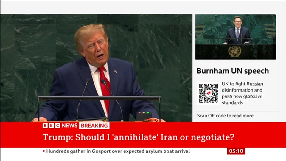 Still from BBC News at 10:00