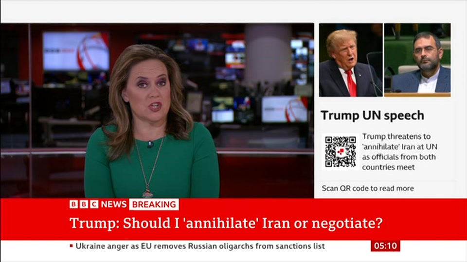 Still from BBC News at 10:30