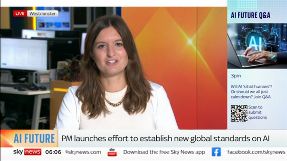 Broadcast still at 6m 30s. Sky News, Mornings, 23 September 2026.