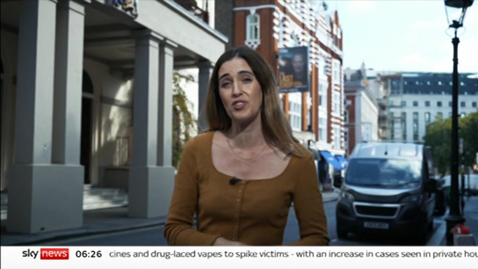 Broadcast still at 26m 30s. Sky News, Mornings, 23 September 2026.